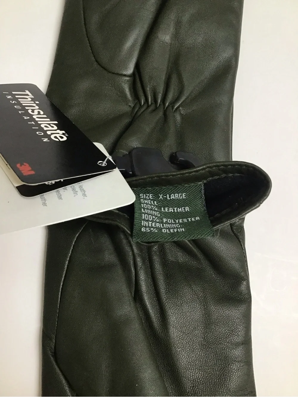 Thinsulate Green Leather Gloves Women XL Green 3M Insulated SOFT Classic Tag NEW
